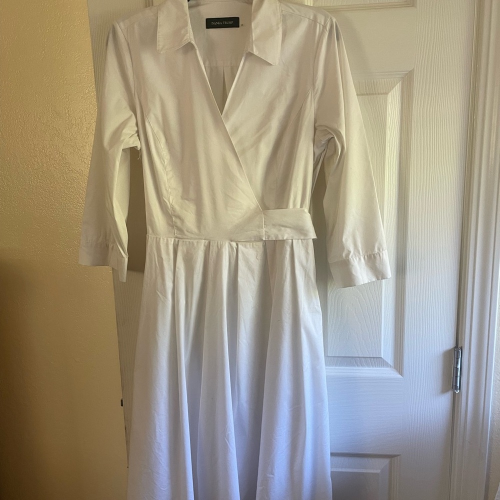 Elegant Ivanka TrumpWhite Wrap Dress